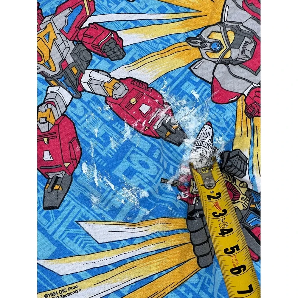 Vintage 1994 Superhuman Samurai Syber-Squad‎ Twin Sheet Set 3pc DIC Tsuburaya